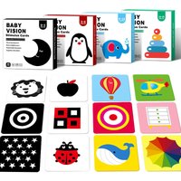 Baby Montessori Visual Stimulation Card Black and White Cards High Contrast Visual Stimulation Shape Card Toddler Cognitive Toys