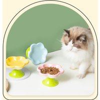 Ceramic Elevated Cat Food Bowl Floral Design Easy-to-clean Durable Cutlery for Food Water Cute Dog Bowl for Neck Protection