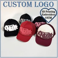 Summer 3D Letter Print Trucker Caps Custom Casual Couple Street Trendy Brand Sponge Baseball Cap Adjustable