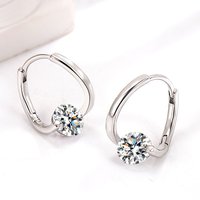 925 Sterling Silver Earrings Zircon Flower for Women Luxury Wedding Jewelry Elegant Female Accessories Fashion Gift E125
