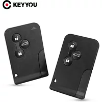 KEYYOU 1Pcs 3 Buttons Smart Key Card For Renault Clio Logan Megane 2 3 Koleos Scenic Car Key Fob Card Case Shell with Small Key
