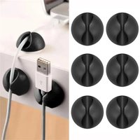 USB Cable Organizer 20PCS Silicone Wire Winder Cord Clips Tidy Management Holder for Desktop Office Phone Mouse PC Accessories