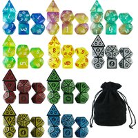 Dice Acrylic Dice Party Games High Class Acrylic Dice Amazing Mixed Colours 10 Set DND Game Dice With Bag For Role Playing Games