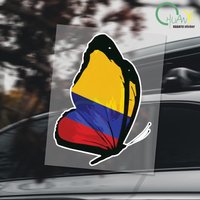 Funny Colombia Flag Butterfly Car Sticker Vinyl Bumper Window Decal Waterproof Car Styling Graphics