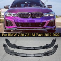 Front Bumper Splitter Lip For BMW 3 Series G20 G21 G28 2019-2022 320i 330i M340i M Pack Carbon Fiber Look Body Kits Tuning