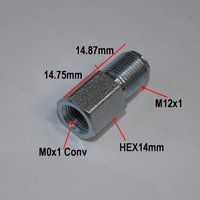 Male M12x1 to Female M10x1 Conv Flare Brake Union Adapter