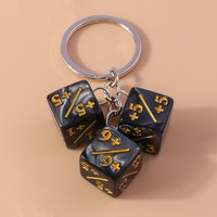 Cute Dice Keychain Multi-faceted Geometric Keyring Pendant for Car Key Holder Women Girls Handbag Accessories DIY Jewelry Gift