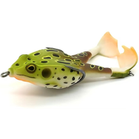 Goture Topwater Frog Lure Bass Trout Fishing Lures Kit Set Realistic Prop Frog Soft Swimbait Floating Bait with Weedless Hooks