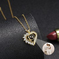 Benutzerdefinierte Foto-Halskette, Projektionsfoto-Halskette für Frauen, 925er Sterlingsilber, personalisierter Herz-Schmuckanhänger, Geburtstagsgeschenk