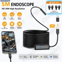 7MM HD USB Industrial Endoscope Camera Single Lens Mini Inspection Waterproof Pipeline Borescope for Android/PC Type C Gift