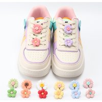 Chrysanthemum Sunflowers Shoes Charms Clip Little Daisy Flower Shoelaces Decoration Garden Shoe Accessories Buckle Women 1 Pcs