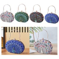 Peacock Pattern Handbag Lightweight Fashion Evening Bag for Birthday Party Prom