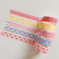 1.5cm x 5m Pink Grid Cherry Flower Washi Tape Decorative Masking Tape for Scrapbooking DIY Stationery