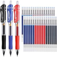 10/30PCS Gel Pens Refills Set Kawaii Stationery Writing Pen Black/Red/Blue Ink 0.5 mm Ballpoint Pen For Office & School Supplies