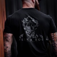 PEEK A BOO OPERATOR SKULL Men's T-Shirt - Combat Iron Military T-shirt - Suitable for Sports Wear Comfortable To Wear