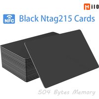Hilo 5-10PCS NTAG215 Blank NFC Cards PVC Tags NFC215 Black Card 13.56Mhz TagMo Waterproof RFID NFC Phone 504 bytes