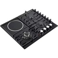 Factory-direct High-quality 4-burner Gas Stove with Built-in Induction Cooktop and Multiple Safety protection Features