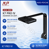 2026 New V4 NooPsyche K7 PRO IV 100W WiFi App Controlled Full Spectrum Marine LED Light for Saltwater Coral Reef SPS LPS