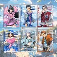 Cartoon Kawaii Anime Ace Attorney Ryunosuke Naruhodo Photo Props Diy Acrylic Transparent Card Collection Card Birthday Gift