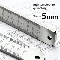 5mm Thickened Stainless Steel High-Precision Multi-Purpose Ruler - Teacher's Ruler, Car Tool, Drawing & Craft Gauge