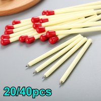 20/40pcs Matchstick Shaped Ballpoint Pens Cute Match Design Blue Ink Ball Pen Novelty Funny Stationery for School Office Gift