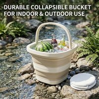 Foldable Water Bucket Essential For Fishing Camping Travel Collapsible Pail With Handle For Easy Storage Outdoor Use