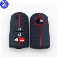 Xinyuexin Silicone Car Key Case Cover for Mazda 3 6 RX8 MX-5 Miata Speed 3 4 Button Remote Flip Key Shell Fob 2 Pcs/lot