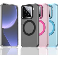 Magnetic Wireless Charging Case For Xiaomi 15 Mi 14 14T Pro Cover Candy Colors Transparent Back Shell Coque