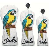 1pc Golf Club Head Cover - Soft Plush and Durable PU Protective Cover, Vitality Parrot Pattern Design, Golf Accessories
