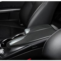 RHD Car Stowing Tidying Armrest Box Panel Carbon fiber Cover Interior Trim For Mercedes Benz C Class W204 GLK X204 Accessories