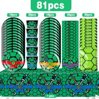 Green Birthday Decoration Turtles Plates Cup Napkin Tablecloth Backdrop Banner Balloon Cake Topper Happy Birthday Party Supplies
