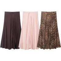 Women's Skirts 2026 Spring Summer Fashion Elastic Waist Flared Skirt Elegant Female A-line Skirt High Waist Casual Skirts