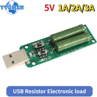1PCS USB Resistor DC Electronic Load 2 Switch Adjustable Current 5V 1A/2A/3A Resistance Tester