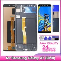 For Samsung Galaxy A7 LCD Display Touch Screen Digitizer Assembly with Frame A750F A750G A750X for Samsung Galaxy A7 2018