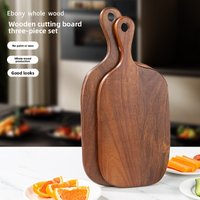 Outdoor portable handle cutting board, acacia wood tray cutting board, steak creative tray, kitchen outdoor camping