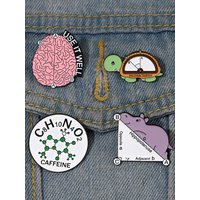 Creative Academic series Badge Turtle/hippo/ruler/brain/chemical style styling brooch holiday gift accessory pins wholesale