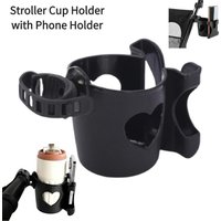 Bike Cup Holder Baby Stroller Rotating Water Cup Holder Portable 2-in-1 Phone Holder Bicycle Storage Cup Holder for Infant Carri