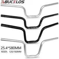 BUCKLOS Bicycle Swallow Handlebar 25.4mm 580mm Bike Riser Handlebar Aluminum Alloy Bicycle U Shaped Handle Bar for Folding Bike