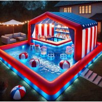 Backyard Water Swimming Pool Inflatable Sofa Pool bar Pub House Blow up Bars for Adults Party