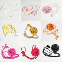 240CM LENGTH Women Big Flower Decorative Handmade Luxury Tassel Waistband Belts Waist Woven Bohemian Strap Rope Braid Tie