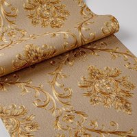 European Style Luxury Damask Wallpaper Roll 3D Embossed Wall Decor Dark Coffee Floral Wallpapers for Living Room Bedroom Обои