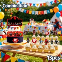 Roblox Themed Full Combination Party Supplies Disposable Table Decor for Birthday Holiday Family Gathering Celebration Set