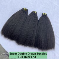 15A Super Double Drawn Kinky Straight Human Hair Bundles 100% Vietnames Raw Hair Extensions Virgin Full Thick Yaki Straight Hair