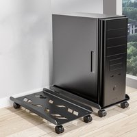 Mobile CPU Stand, Steel PC Tower Stand CPU Holder with Rolling Caster Wheels, Computer Tower Stand Fits Most PC for Home Office