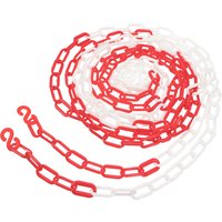 5M Plastic Safety Chain Red White Caution Link Lightweight Crowd Control Traffic Barrier Chain Ideal Caution Security Chain Link