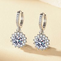 Luxury 925 Sterling Silver Earrings for Women Wedding Jewelry Engagement Accessories Shining Zircon Earring Fashion Gift