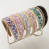 Luxury Baroque Shiny Rhinestone Headband Elegant French Style Crystal Hairband French Elegant Fashion Hair Accessories