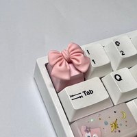 PBT Bow Cute Keycap for Cherry Cross Axis Mechanical Keyboard OEM Personalized Keycap R4 Additional 3D Keycap