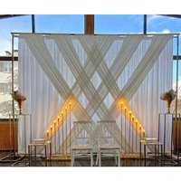 10x10Ft/3x3M Crossing Wedding Backdrop Curtain Separated 6 Panels Party Curtains Drapery Decoration