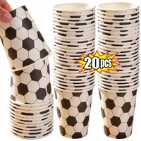 Soccer Party Paper Cups Disposable Football Print Thickened Leakproof Drinking Cups Large Capacity for World Cup Picnic Supplies